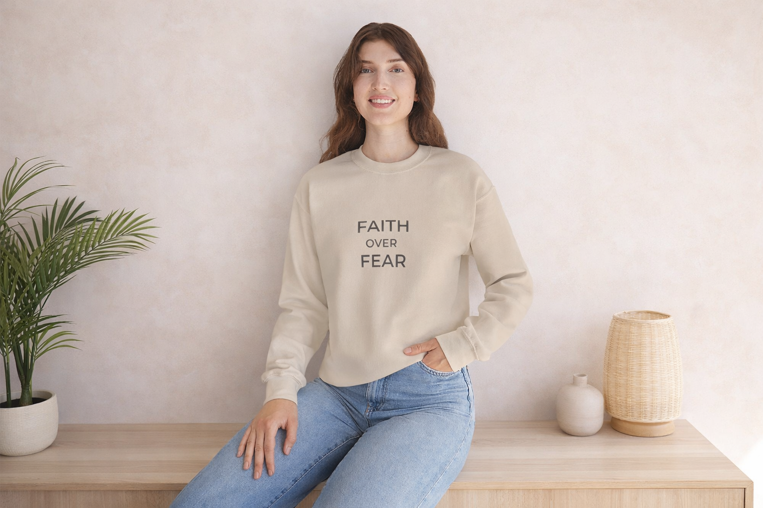 Faith Over Fear Unisex Christian Crewneck