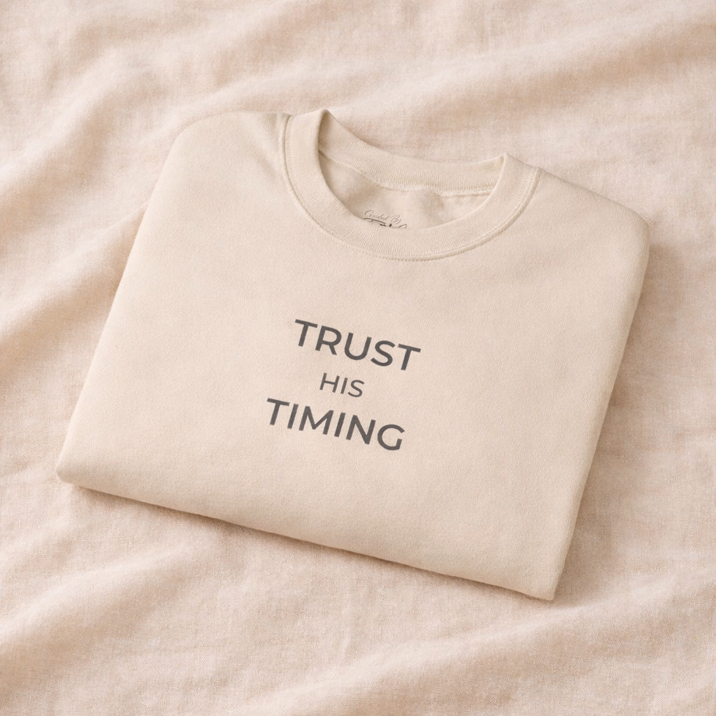 Trust His Timing Unisex Christian Crewneck