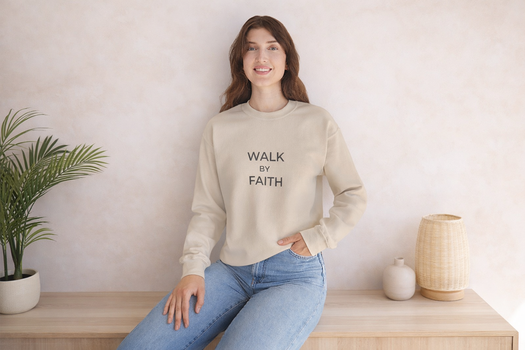 Walk by Faith Unisex Christian Crewneck