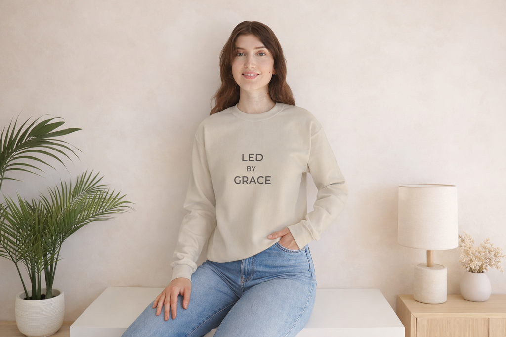 Led by Grace Unisex Christian Crewneck