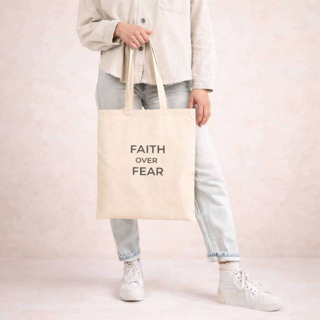 Faith Over Fear Christian Tote Bag