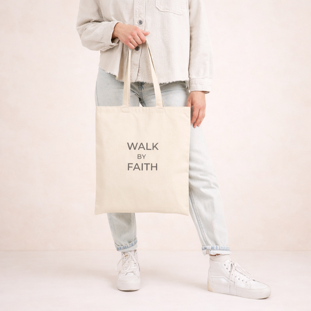Walk by Faith Christian Tote Bag