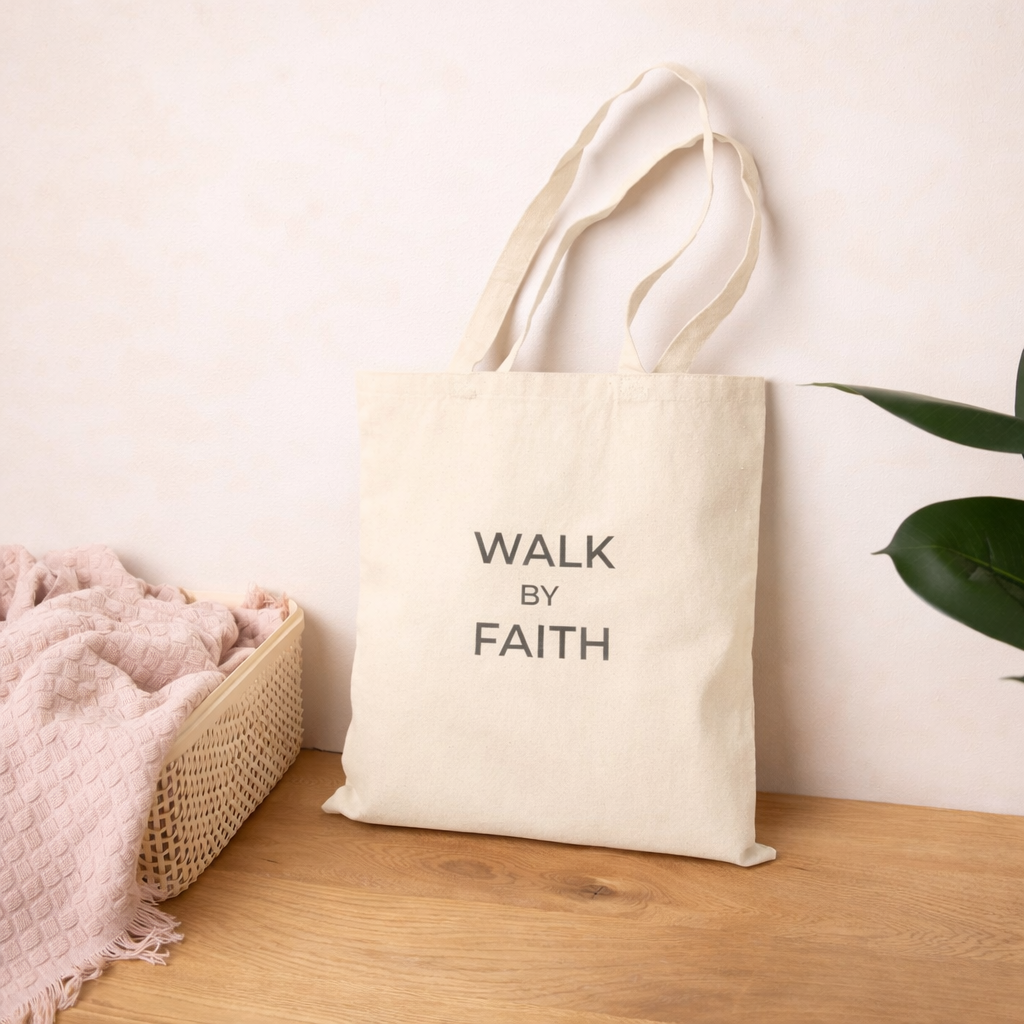 Walk by Faith Christian Tote Bag