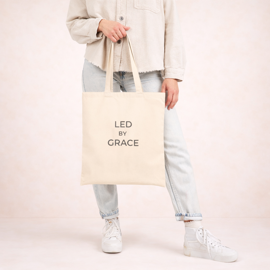 Led by Grace Faith Tote Bag