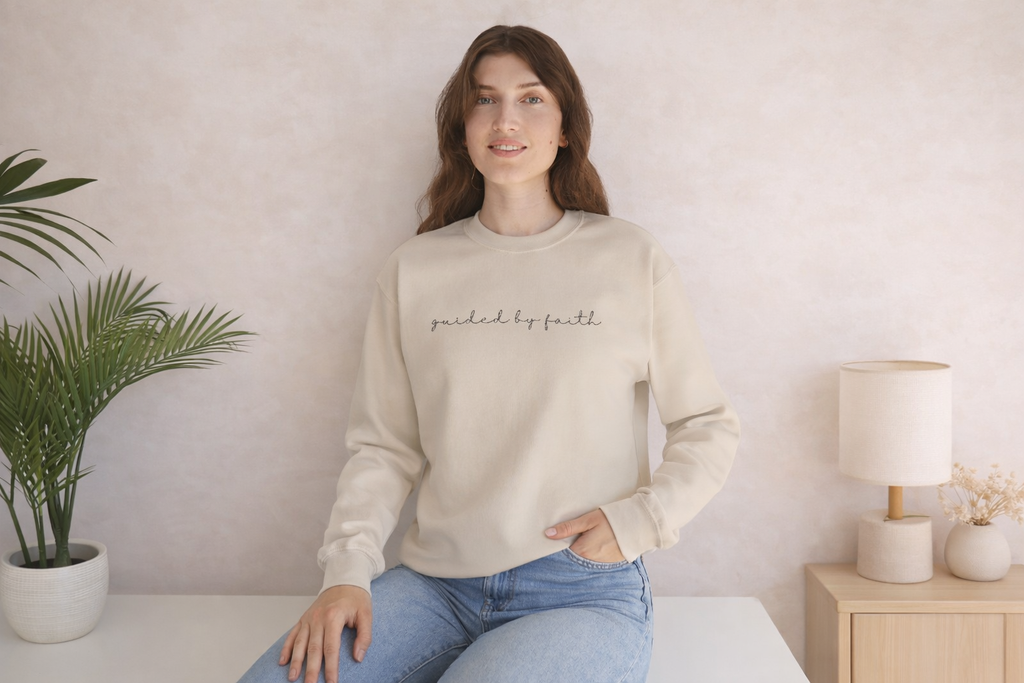Guided by Faith Unisex Embroidery Crewneck